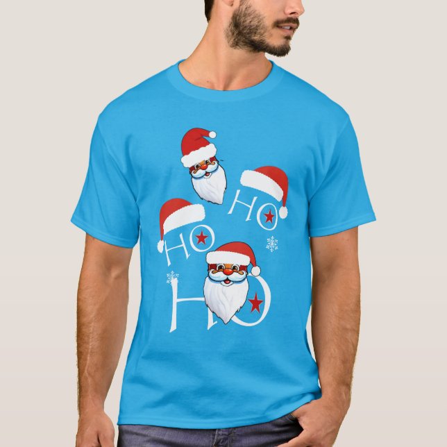 Camiseta Elegante Ho Ho Ho Santa para celebraciones festiva (Anverso)