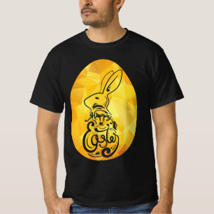 Camiseta Elegante Huevo geométrico de Pascua con conejito y