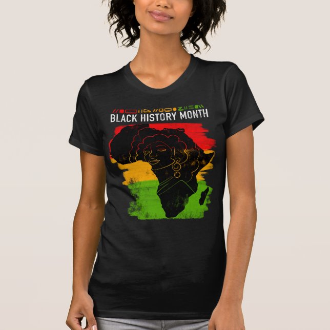 Camiseta Elegante ilustracion de mes de historia negra (Anverso)