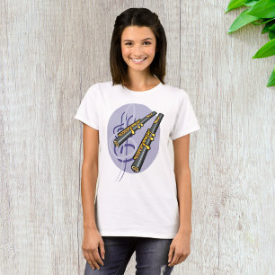 Camiseta Elegante instrumento musical de flauta Duet Music