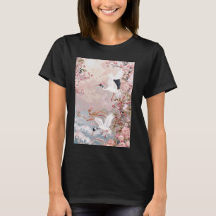 Camiseta Elegante japonés florecimiento de cerezos en croca