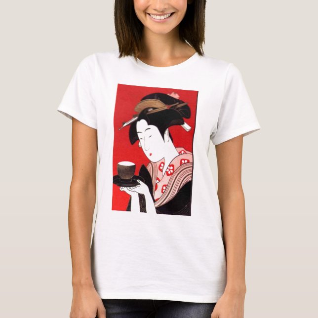 Camiseta Elegante Lady Té Japonés Sirviendo arte de la cere (Anverso)