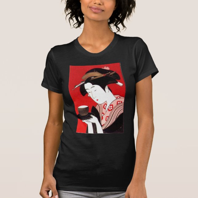 Camiseta Elegante Lady Té Japonés Sirviendo arte de la cere (Anverso)