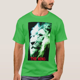 Camiseta Elegante León Verde Shamrock Pop Art Moderno para