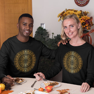 Camiseta Elegante Light Gold Lotus Henna Mandala T-Shirt