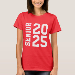 Camiseta Elegante logo de Escuela Senior Bold 2024 Rojo