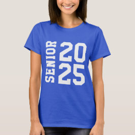 Camiseta Elegante logo de la Escuela Senior Bold 2025 Azul
