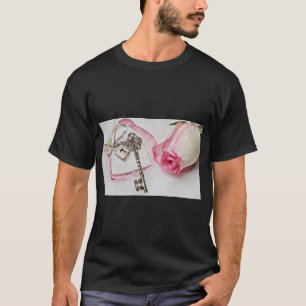 Camiseta Elegante Logo Rosa Rosa