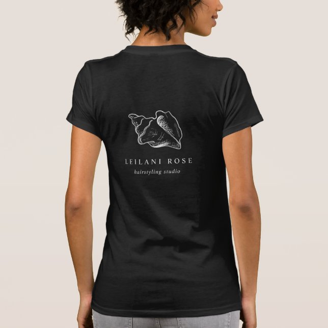 Camiseta Elegante Logotipo comercial de Silver Conch Shell (Reverso)