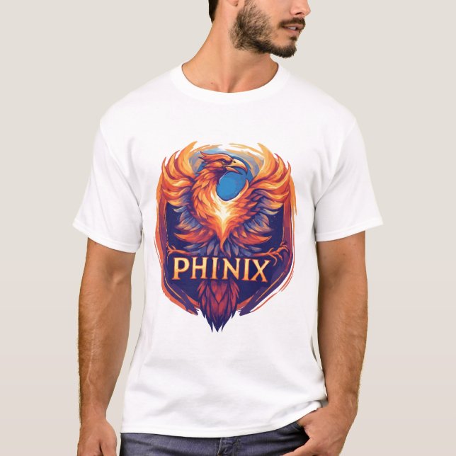 Camiseta Elegante logotipo Phinix Phoenix - Renacimiento y  (Anverso)