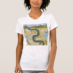 Camiseta Elegante mapa de viajes de vacaciones de personali