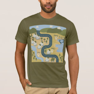 Camiseta Elegante mapa de viajes de vacaciones de personali
