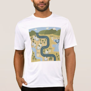 Camiseta Elegante mapa de viajes de vacaciones de personali