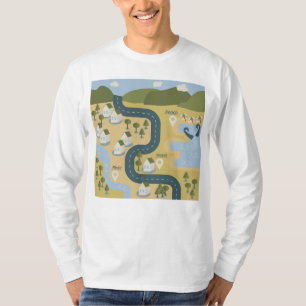 Camiseta Elegante mapa de viajes de vacaciones de personali