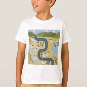 Camiseta Elegante mapa de viajes de vacaciones de personali