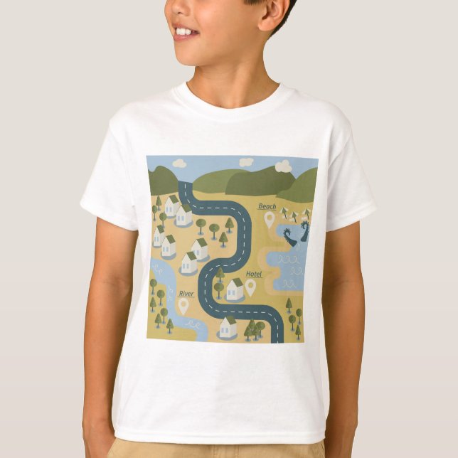 Camiseta Elegante mapa de viajes de vacaciones de personali (Anverso)