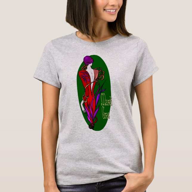 Camiseta Elegante Mardi Gras Lady T-Shirt (Anverso)