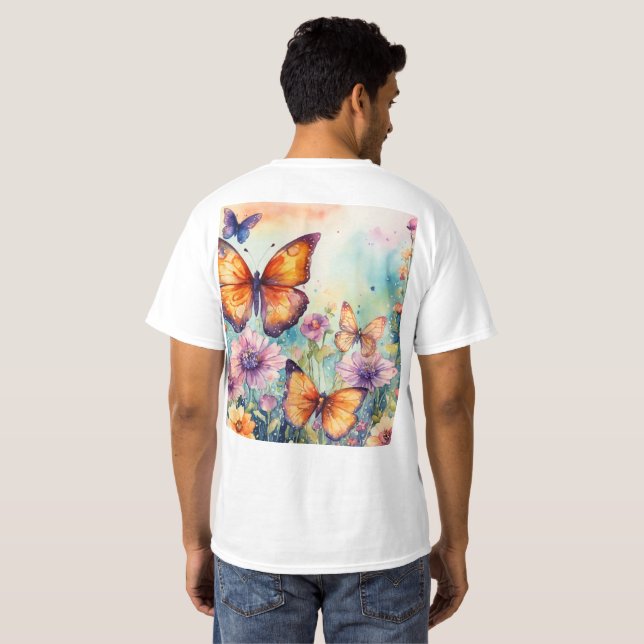 Camiseta "Elegante mariposa arruga camiseta" (Reverso completo)