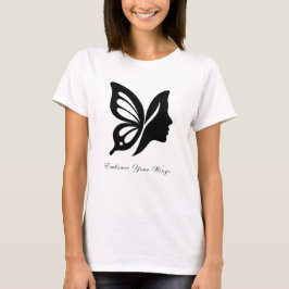 Camiseta Elegante mariposa y silueta facial abraza tu W