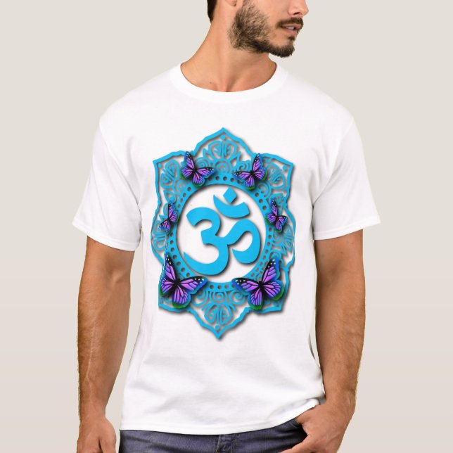 Camiseta Elegante mariposas púrpura ohmios espirituales (Anverso)