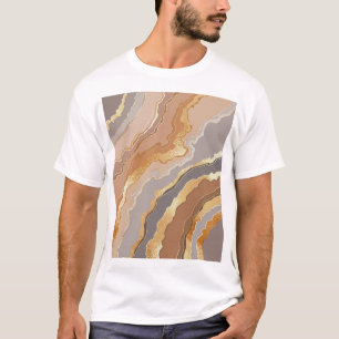 Camiseta Elegante Mármol Dorado: Fondo Estilizado.