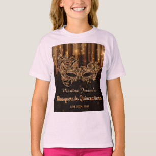Camiseta Elegante Masquerade Quinceañera 15 cumpleaños