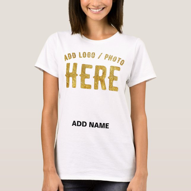 CAMISETA ELEGANTE MODERNO PERSONALIZABLE BLANCO VERIFICADO  (Anverso)