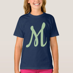 Camiseta Elegante Moderno Plano Monograma de Nombre Propio