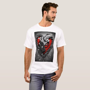 Camiseta Elegante Monocromo de la imagen de la pistola de m