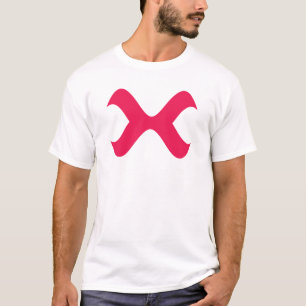 Camiseta Elegante Monograma de Letra X Roja