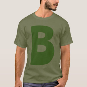 Camiseta Elegante Monograma Verde Letra inicial