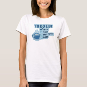 Camiseta Elegante Motivo Artístico AZUL CAFETO PRIMERO Y LU