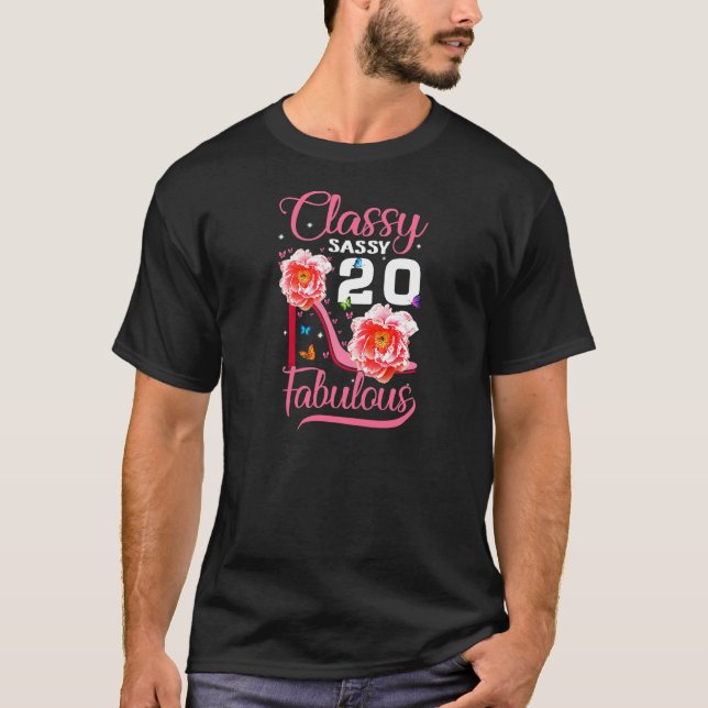 Camiseta Elegante mujer con 20 fabulosa pieza de cumpleaños (Anverso)
