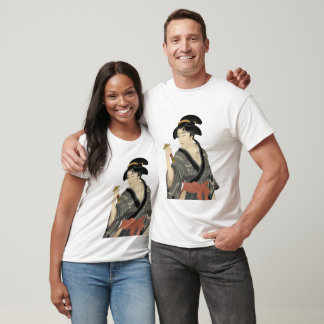 Camiseta Elegante mujer samurái en selva tropical