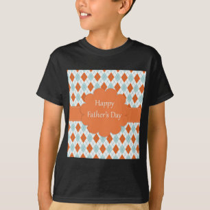 Camiseta Elegante Naranja Argyle Pattern Dad