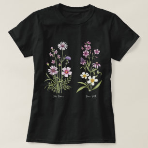 Camiseta Elegante Navy Blue Wildflower Sweatshirt Watercor