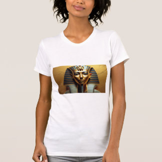 Camiseta Elegante Nefertiti Faraón Arte de Línea – Egipcio