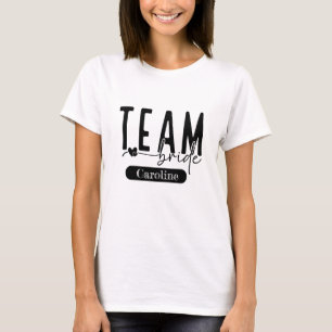 Camiseta elegante negra personalizable para el equ