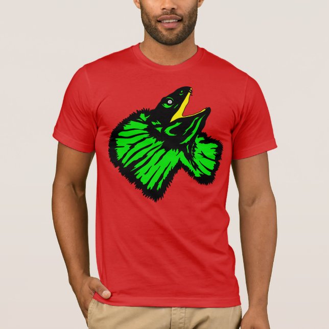 Camiseta Elegante Neon Green Frill Lizard (Anverso)