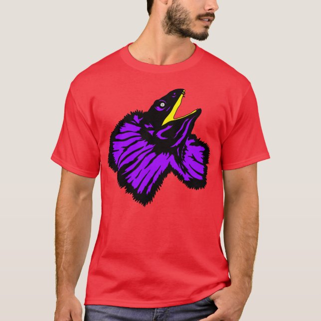 Camiseta Elegante Neon Purple Frill Lizard (Anverso)