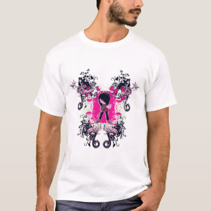 Camiseta elegante niño chica emo con remolinos de cráneo cr