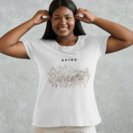Camiseta Elegante Novia Botánica Esculpida Novia