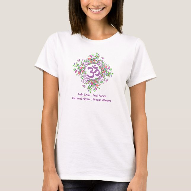 Camiseta Elegante ohm chakra floral zen (Anverso)