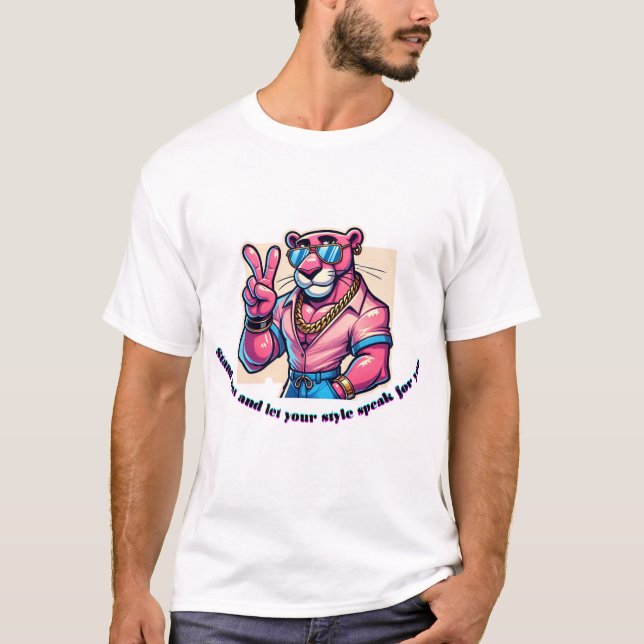 Camiseta Elegante pantera rosa con actitud (Anverso)