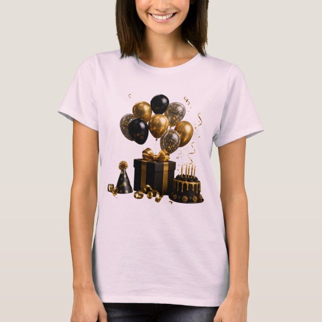 Camiseta elegante para fiesta de cumpleaños  (Anverso)