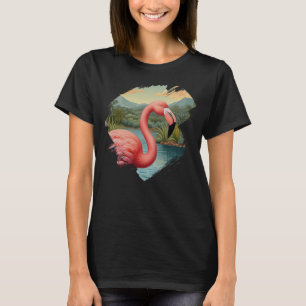 Camiseta Elegante paraíso tropical flamingo rosa