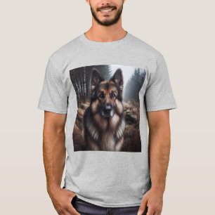 Camiseta Elegante Pastor Alemán Gris
