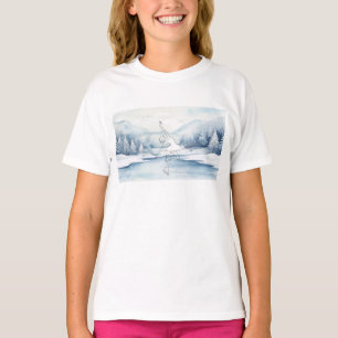 Camiseta Elegante patinador de hielo en Winter Wonderland