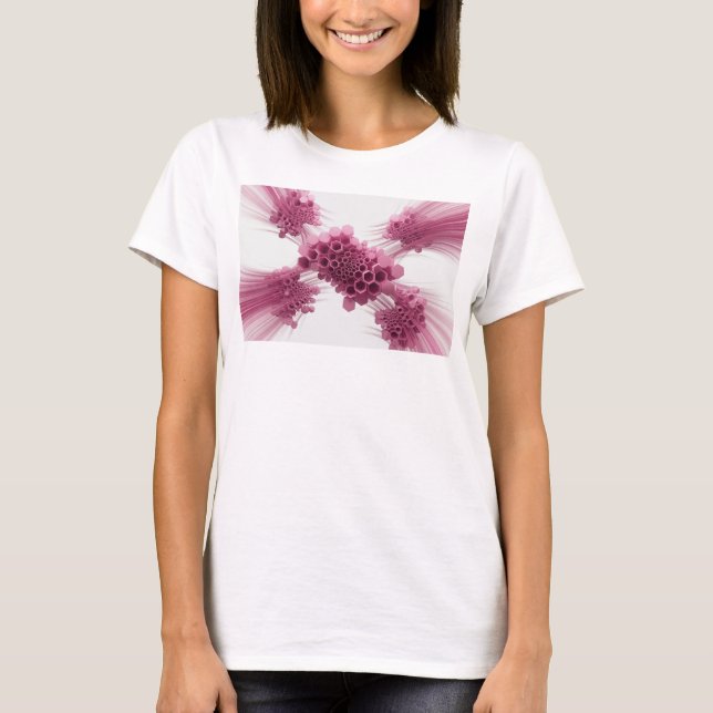 Camiseta Elegante patrón hexagonal de panal rosa (Anverso)