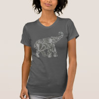 Elegante patrón Mandala Elefante gris